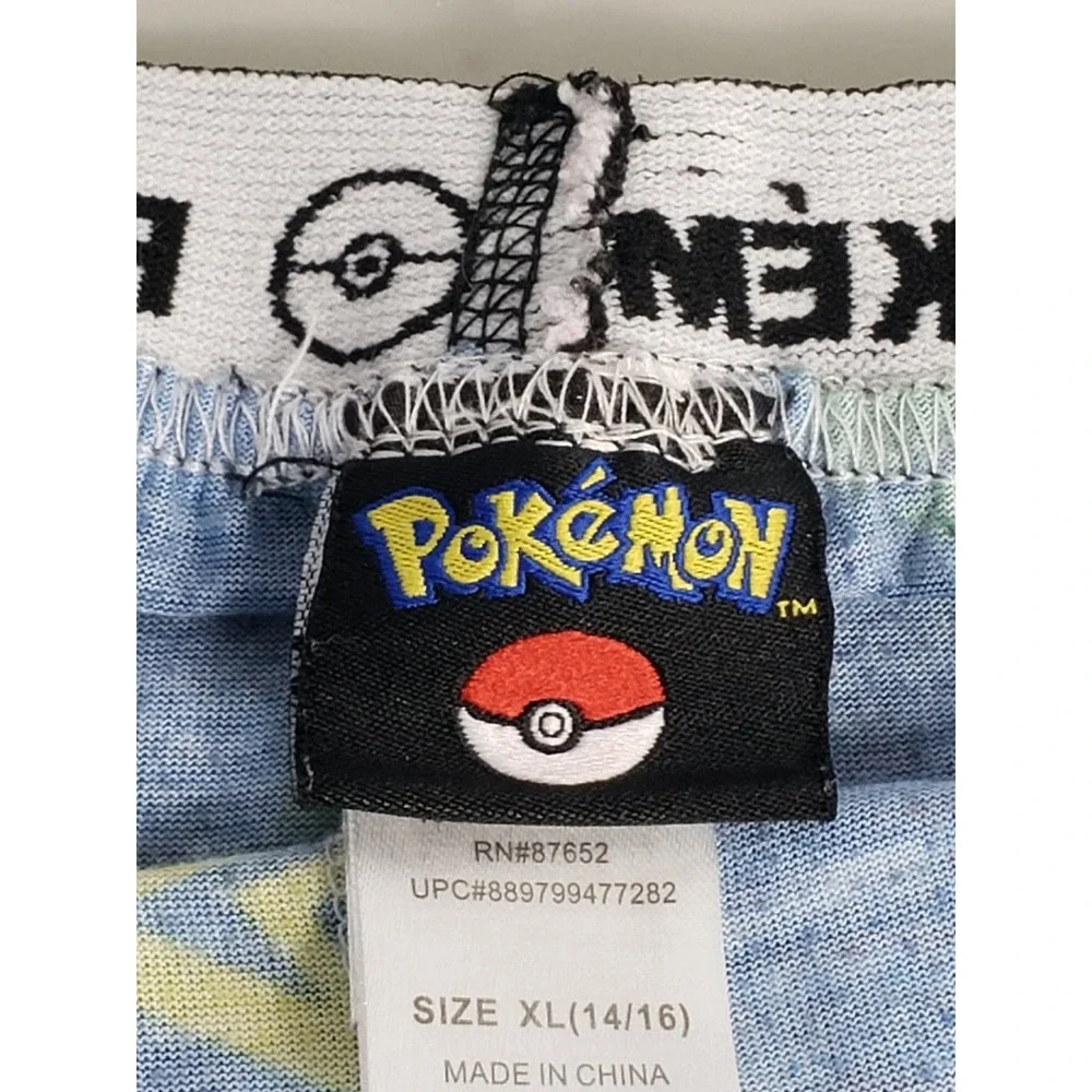 Pokémon Boys Pajama Pants XL (14/16) Blue All-Over Poké Ball ElementLounge Pants